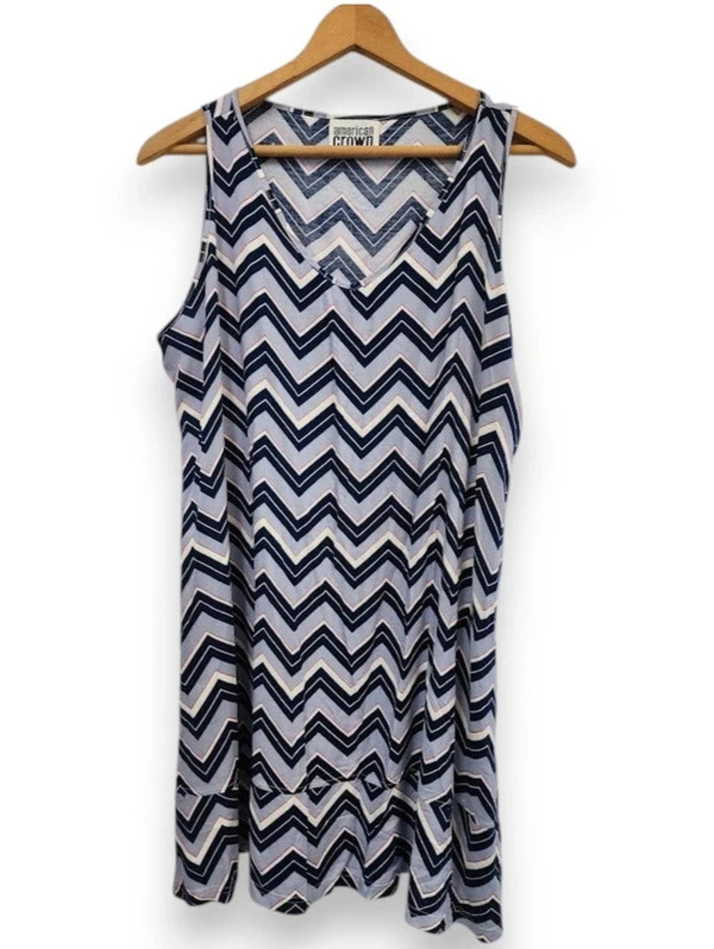 Swimsuit Cover Sundress Rayon Zig Zag Pattern OSFM